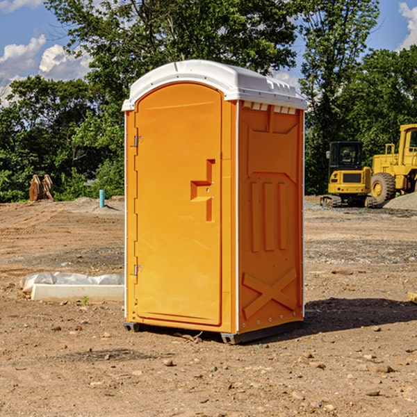 how often are the porta potties cleaned and serviced during a rental period in Lake Arrowhead